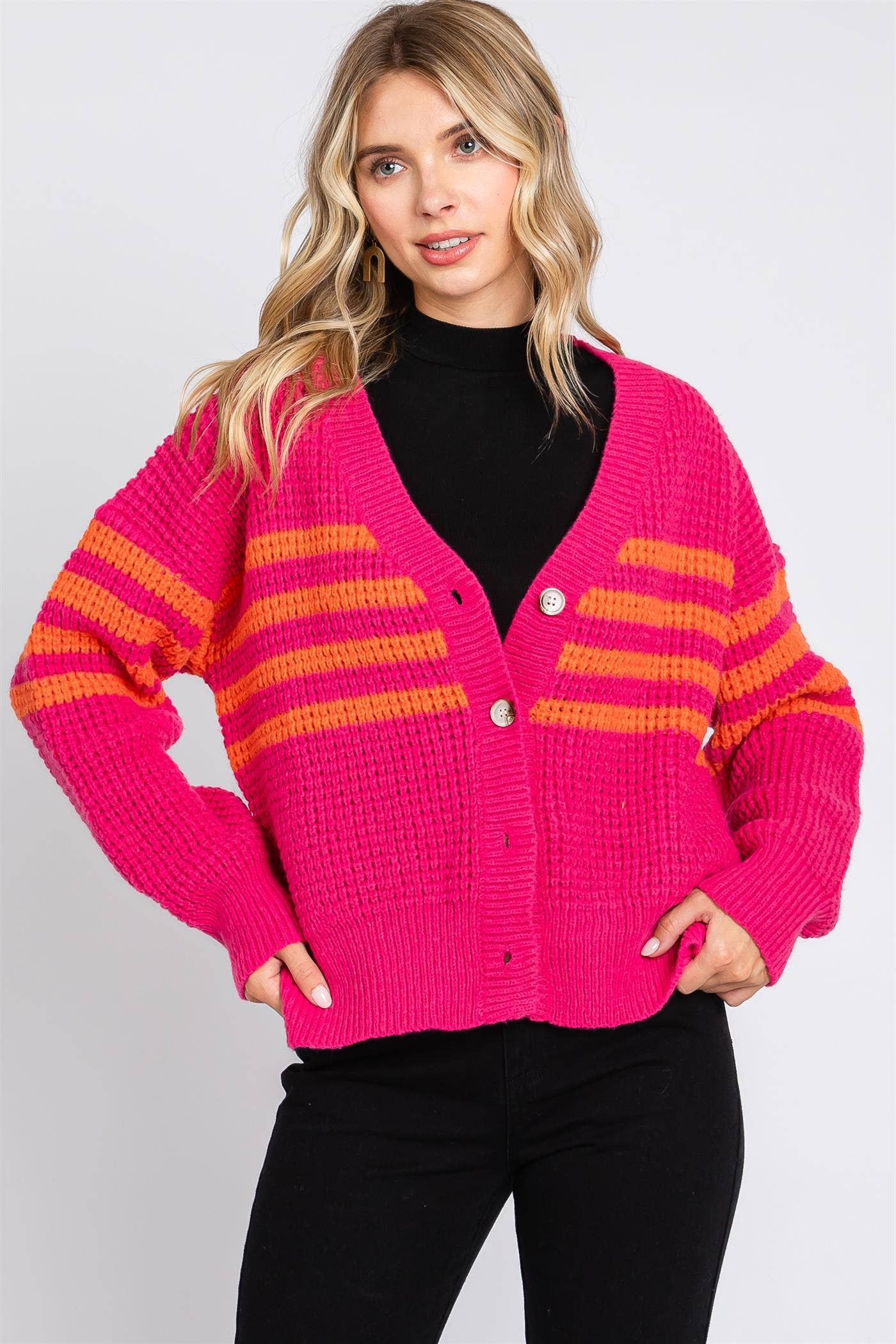 Waffle Knit Cardigan: SW1899