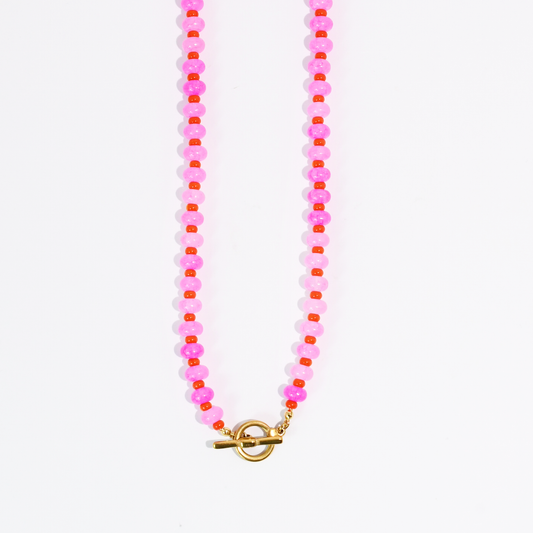 Treasure Jewels Pink Candy Beads Necklace