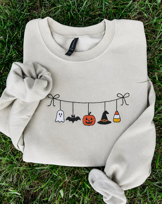 Top Notch Sand Haunted Halloween Embroidered Sweatshirt