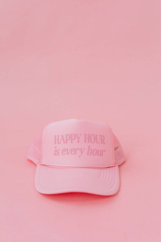 Worthy Hat Pink Happy Hour Every Hour