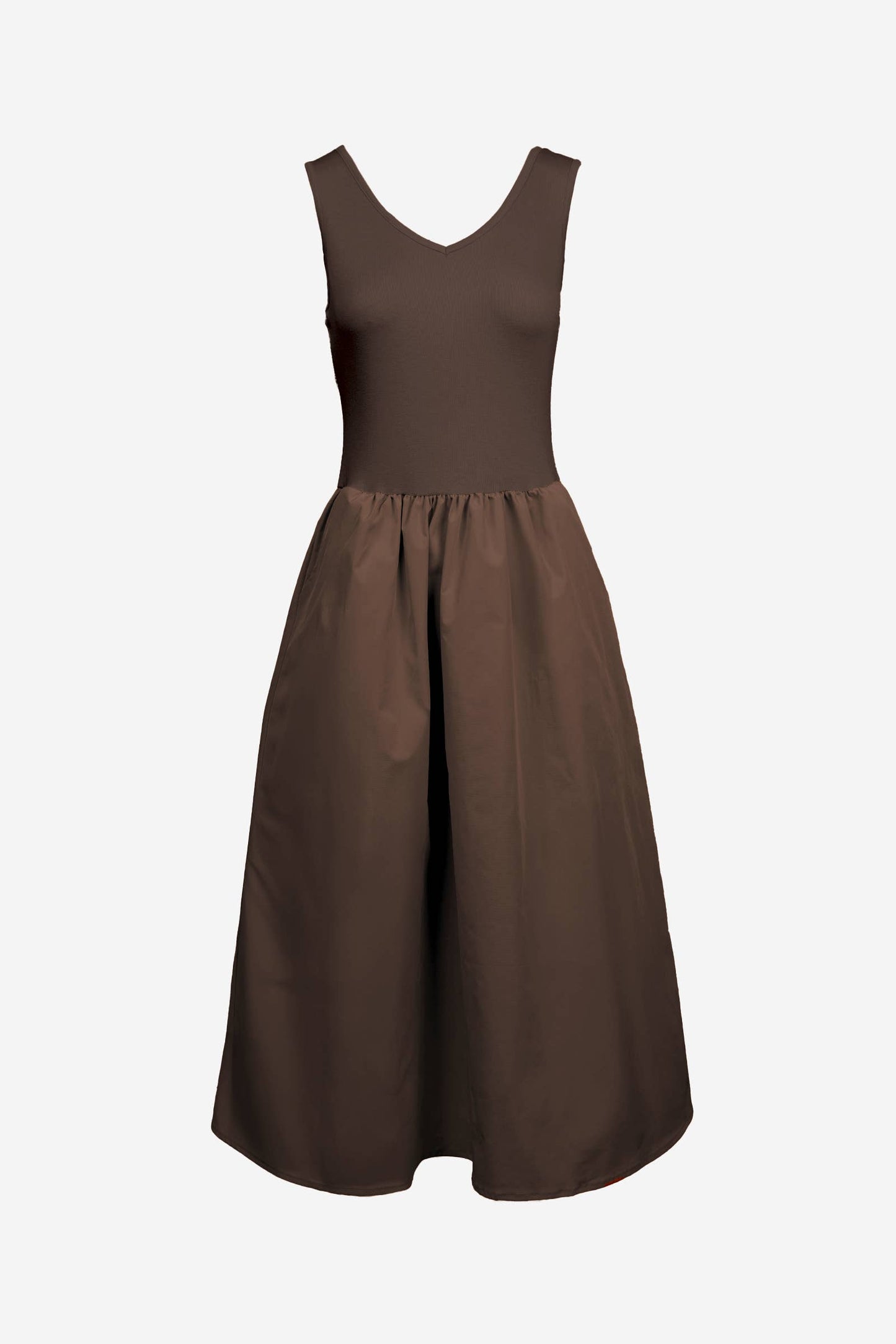 Sleeveless Neck Midi Dress